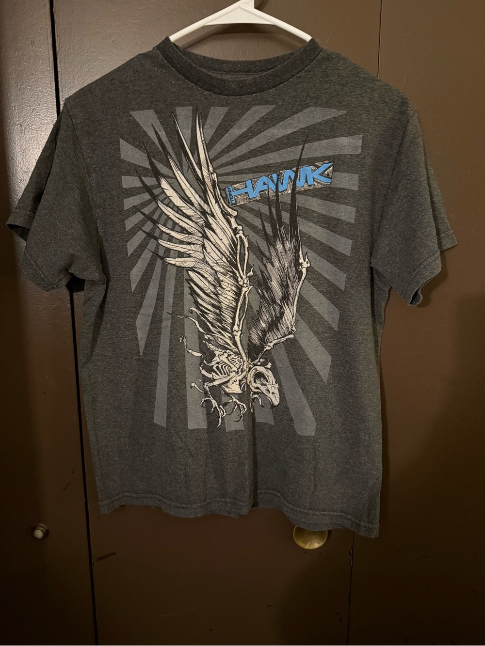 Tony Hawk Dark Gray Eagle Graphic Tee with Blue Logo